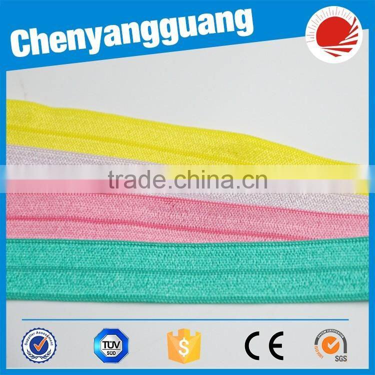 China factory wholesale beautiful solid color velvet fold over elastic