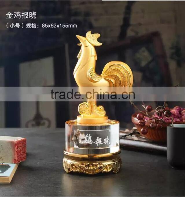 2017 New Design High Quanlity Gold Rooster Award Gold Chanticleer Trophy For Company Gift