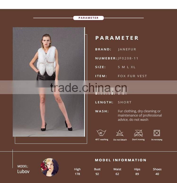 Top quality short vest waistcoat arctic real fox fur coat