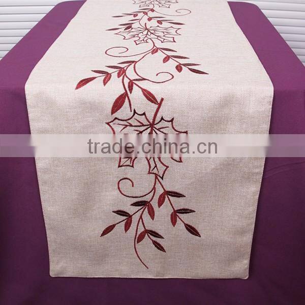 nice embroidery designs maple leaf table runner for decoration
