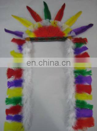 Customer Women's Satin Charleston Headband with Feather and Jewel Detail