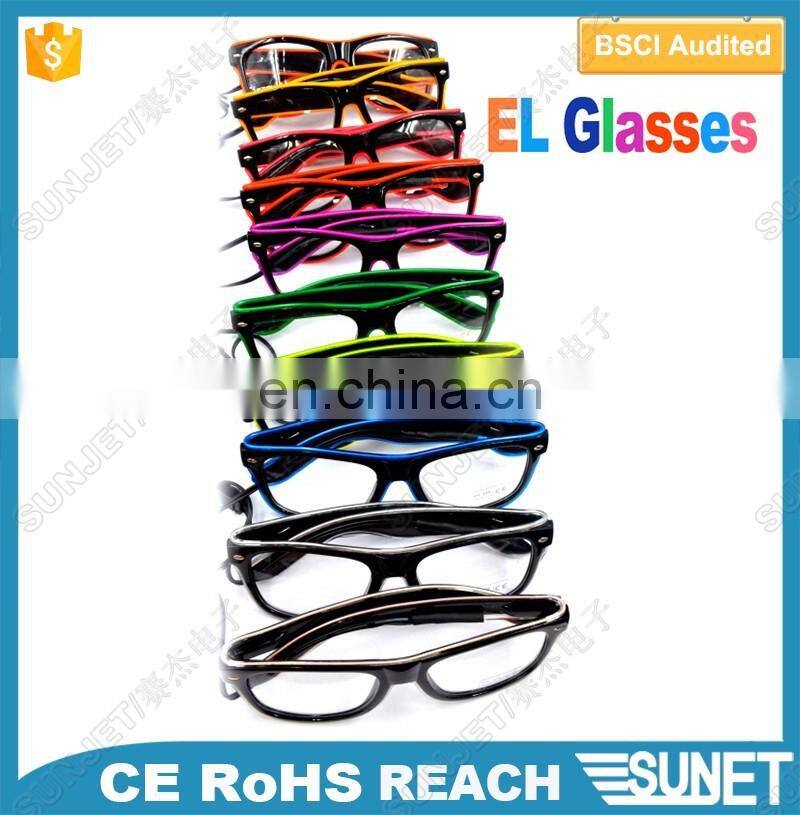 Halloween parade custom logo glow party LED EL wire glasses sunglasses