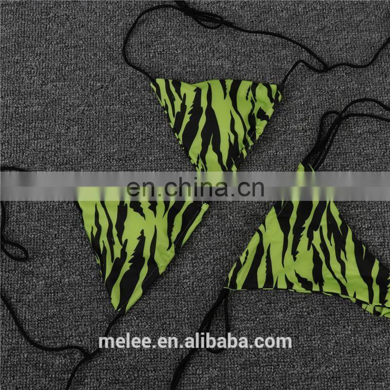 RTS custom made private label swimwear hot sex girl bikini zebra leopard silver women bikinis