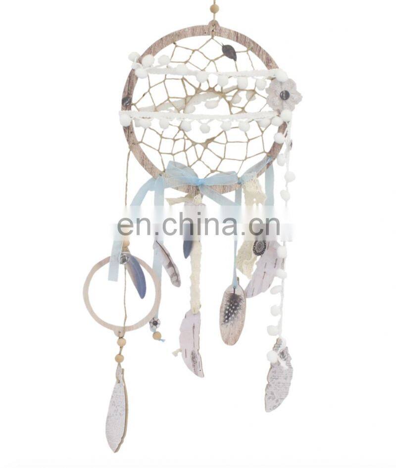 Customization Warm Wall Hanging Home Decor DIY Craft Supplies hand knitting toy Handmade  Dream Catcher with Feathers