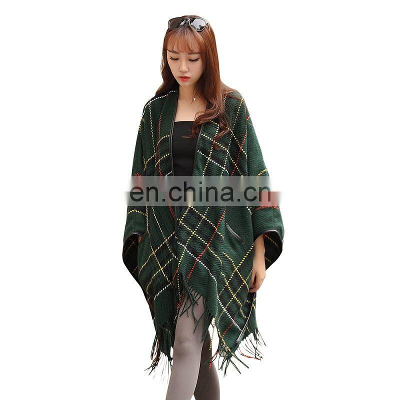 100% acrylic khaki women scarf cappa