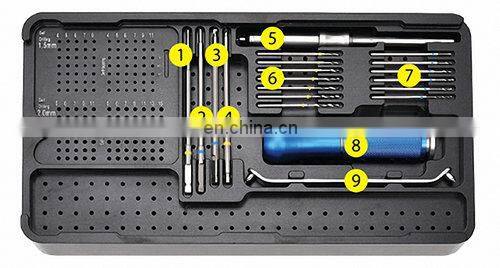 China Manufacture Medical Bone Surgery 1.5/2.0mm Maxillofacial Plates Instrument Set Orthopedic Surgical Implants