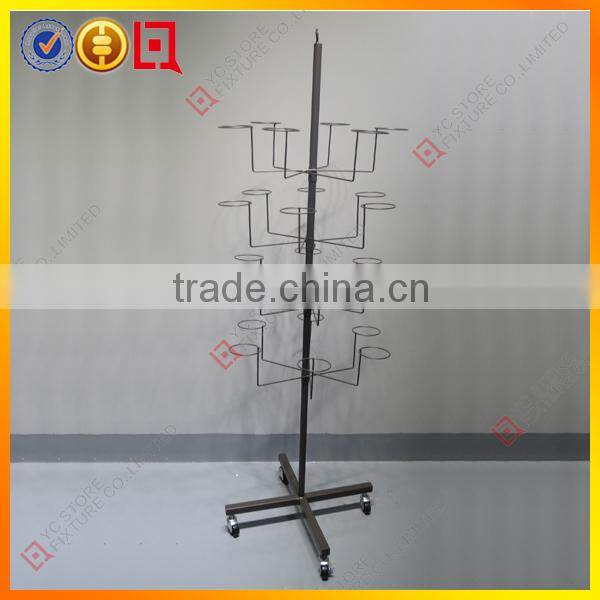 Metal Wire Rotating hot sell 4-Tier metal hat rack