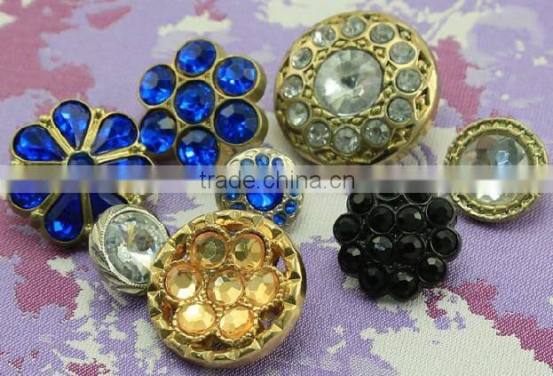 High quality blue color plastic Acrylic rhinestones button