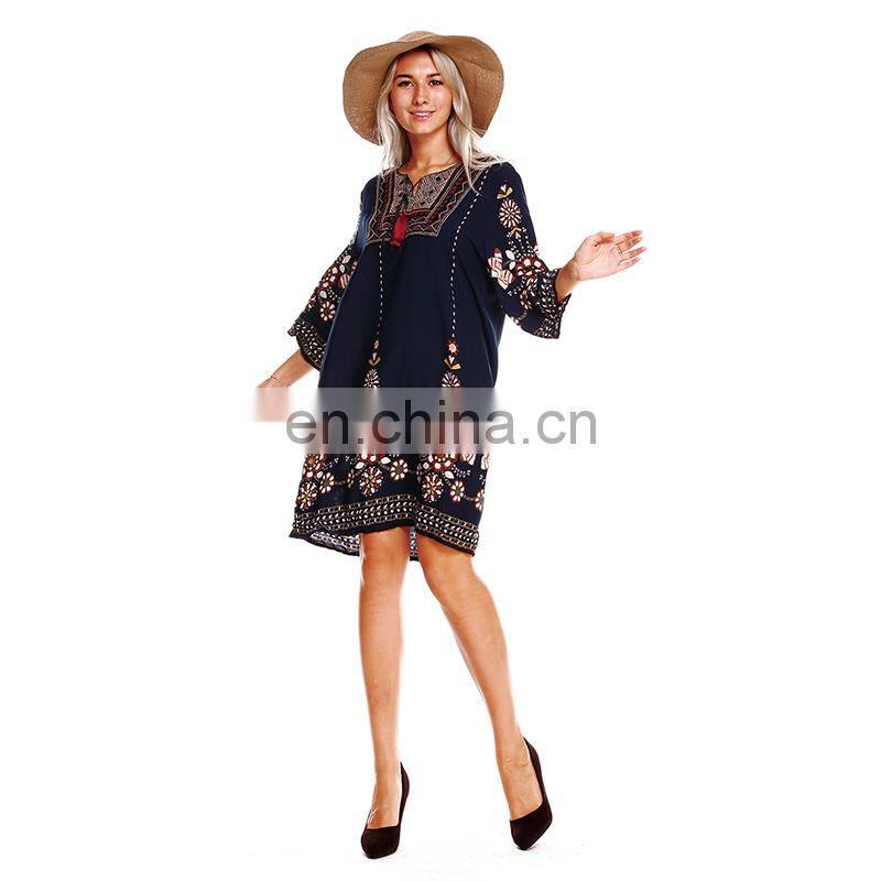 plus size clothes women bohemian style print floral clothing beach casual dress