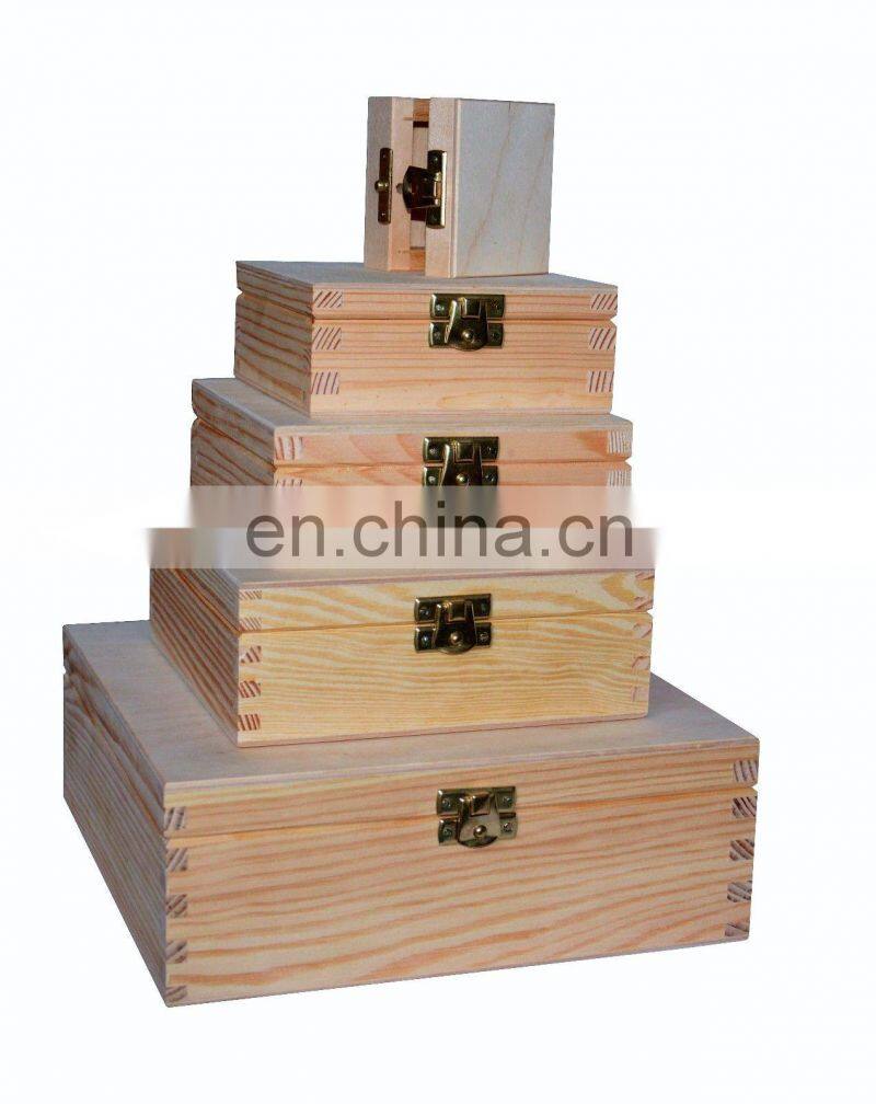 variety square wooden organizer boxes storage with lid and clasp