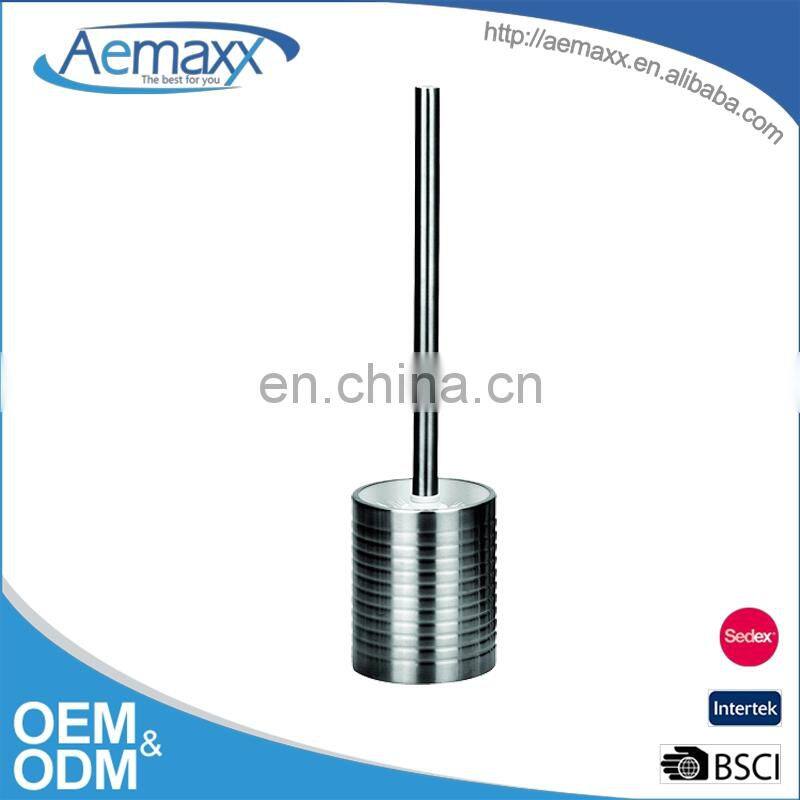 Hot Sale Round Bathroom Stainless Steel Toilet Brush with Holder Household cleaning toilet brush