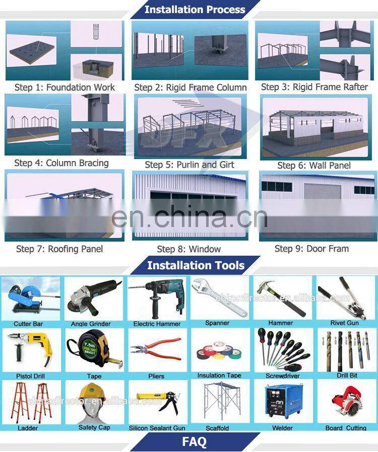 China Prefab Steel Fabrication Workshop Hall Aircraft Hangar