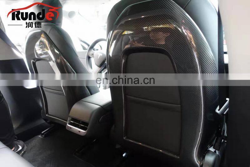 RD New arrival Brilliant Quality OEM Carbon Fiber Back Seat covers For Tesla model3 Back Seat