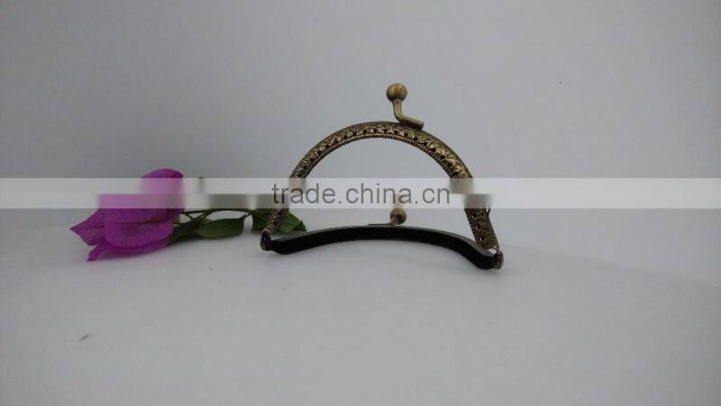 KINGSO 5PCS Retro Metal Frame Purse Coin Bag Kiss Clasp Lock DIY Craft 12.5*5.5 cm Assorted Lotus Bead