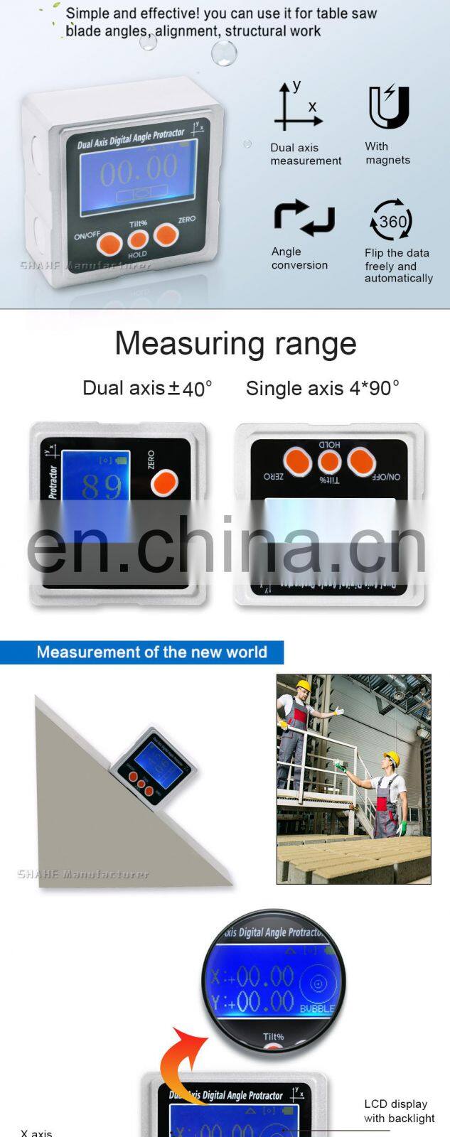 Mini Dual axis Digital Angle Gauge Electronic Protractor Digital Inclinometer with backlight Digital Level Box with Magnetic