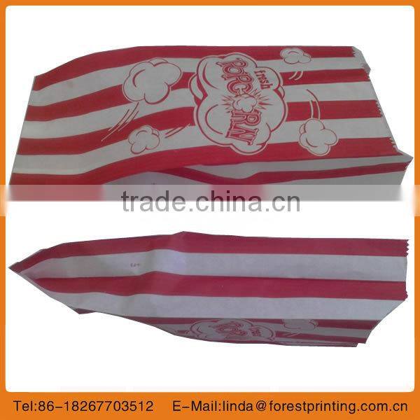 stripe food bag 2014 customer kraft paper shopping bag/ popcorn bag