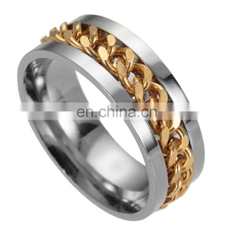 2020 Fashion Charm Men Women Jewelry Rotatable Chain Stainless Steel Ring