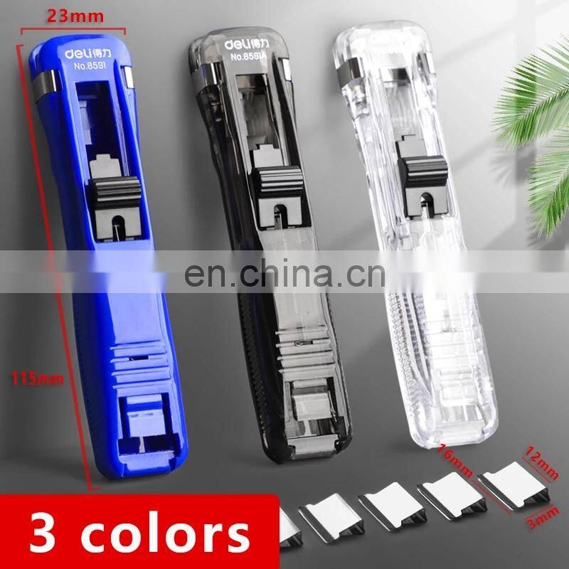 Deli Push Clamp Binder Stationery Clips Stapler Multifunction Paper Storage Artifact School Office Supplies Metal Clip Holder