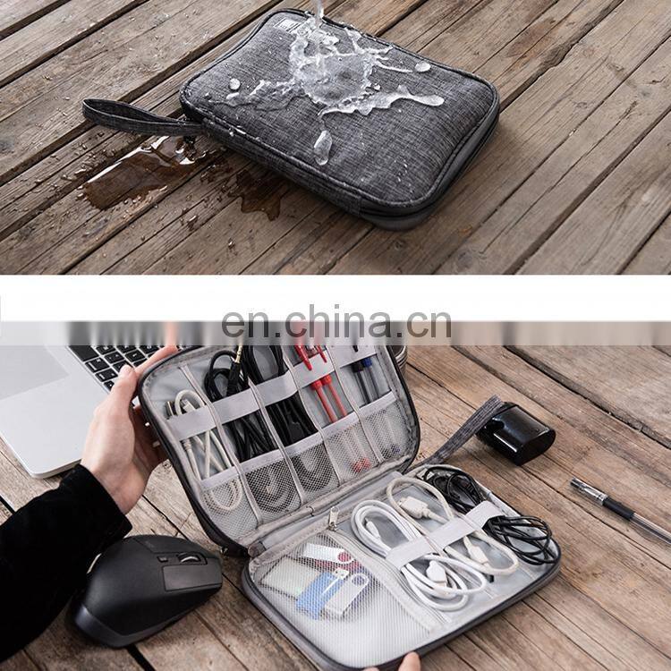 Amazon Hotsale Waterproof Slim Electronic Accessories Storage Case Travel Cable Organizer Bag For USB SD Card