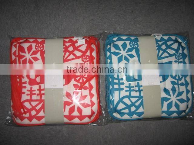 4PCS MICROFIBER PRINTED CHAIR PAD SET