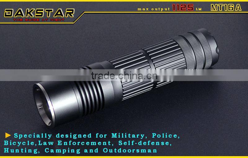 DAKSTAR MT16A XML T6 1125LM 26650 Battery CREE High Power Police LED Flash Light
