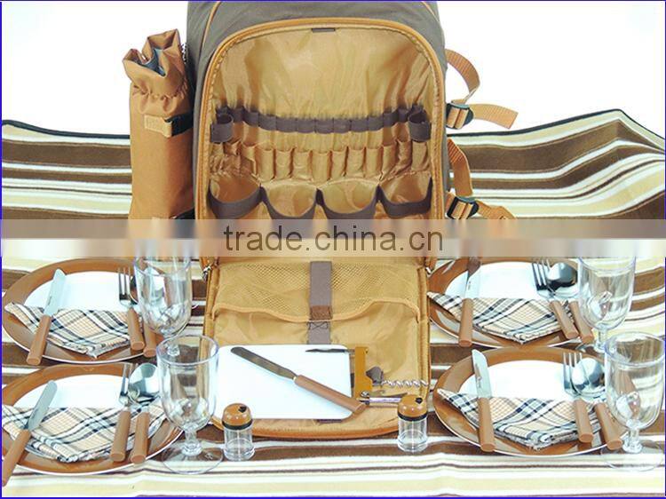 2015 oem cheap designer oxford picnic backpack bag set