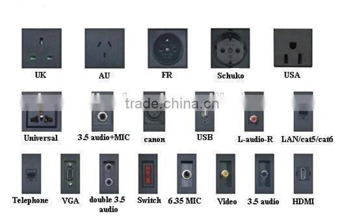 BW-T66 Electric Rotation Flip Up Office Desktop Outlet/Aluminum Tabletop Socket In Meeting Table