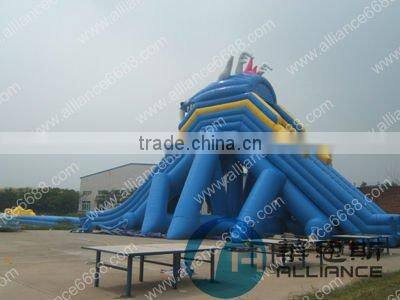 pvc inflatable long dragon water slide