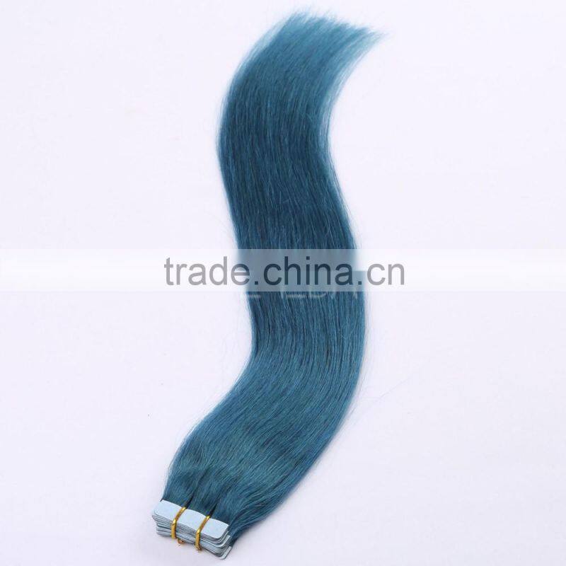 Caucasian euronext uk tape hair extensions dark blue