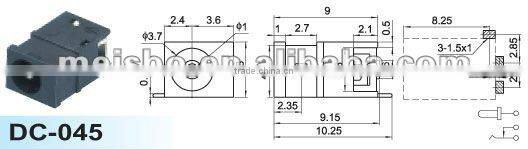 Universal male laptop dc power jack 2.5mm