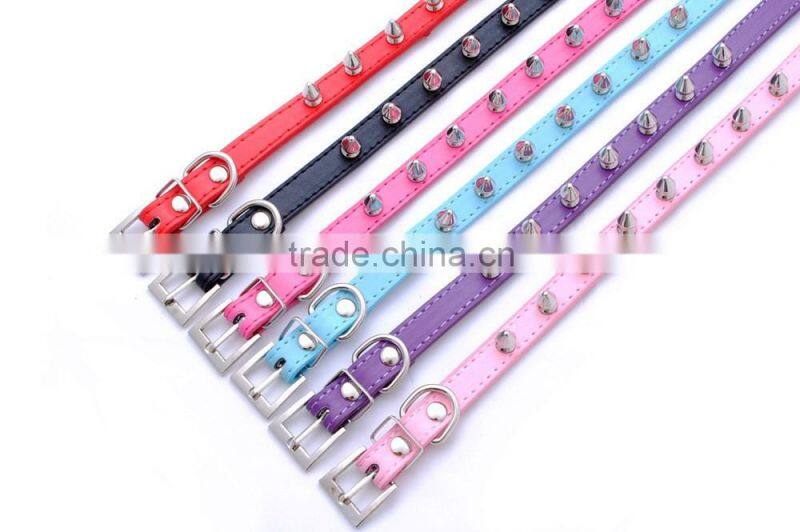 Wholesale pet supplies plain pet collars personality bullet nail dog collar