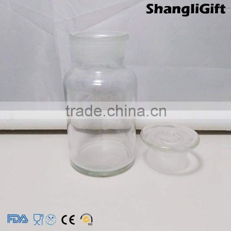 250ml Transparent Reagent Bottle Wild mouth Frost Glass Cap