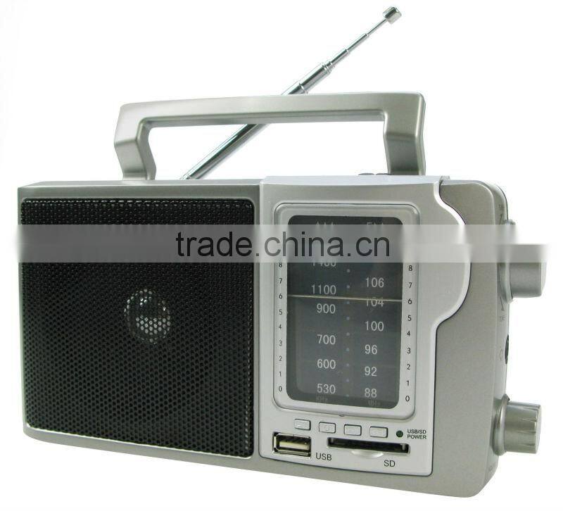 Very Cheap AC DC USB SD Playback Portable Analogue Radio