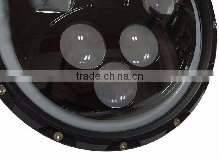 7 inch round halo headlights led LED sealed beam high/low Halo Ring for jeep headlight