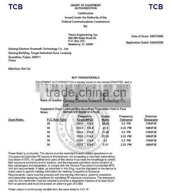 AT-5189 Mobile Radio with FCC CE ROHS approval