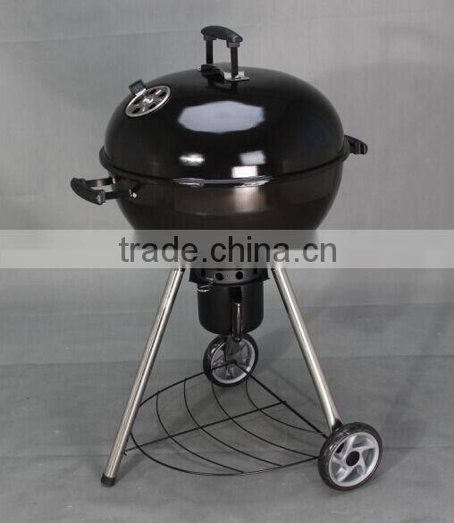 Outdoor and Indoor BBQ Charcoal Grill with black enamelled