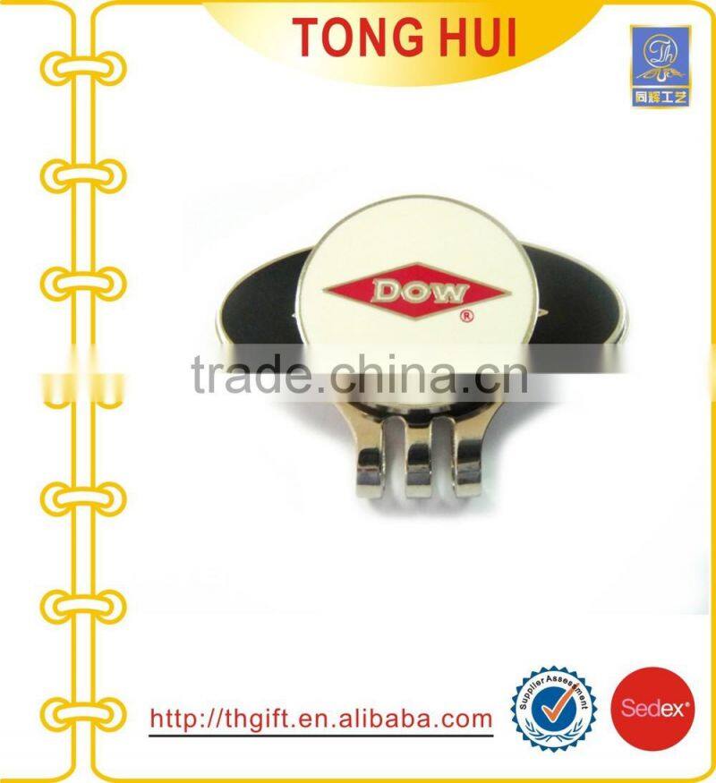 Metal golf ball marker magnetic hat clip with soft enamel finished