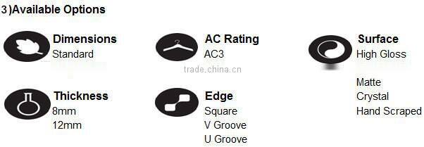 12mm high quality cheap floor wood laminate