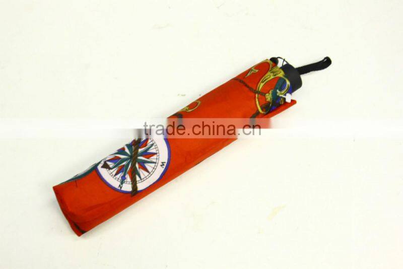 Hot Sale19" X 6ribs red color 3-section mini umbrella