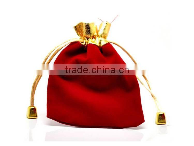 small quantity accept cheap custom velvet/cotton drawstring pouch bag,stock women's lady jewelry bag wholesale