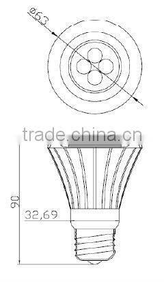 8w triac dimmable led spot light par20 Nichia led