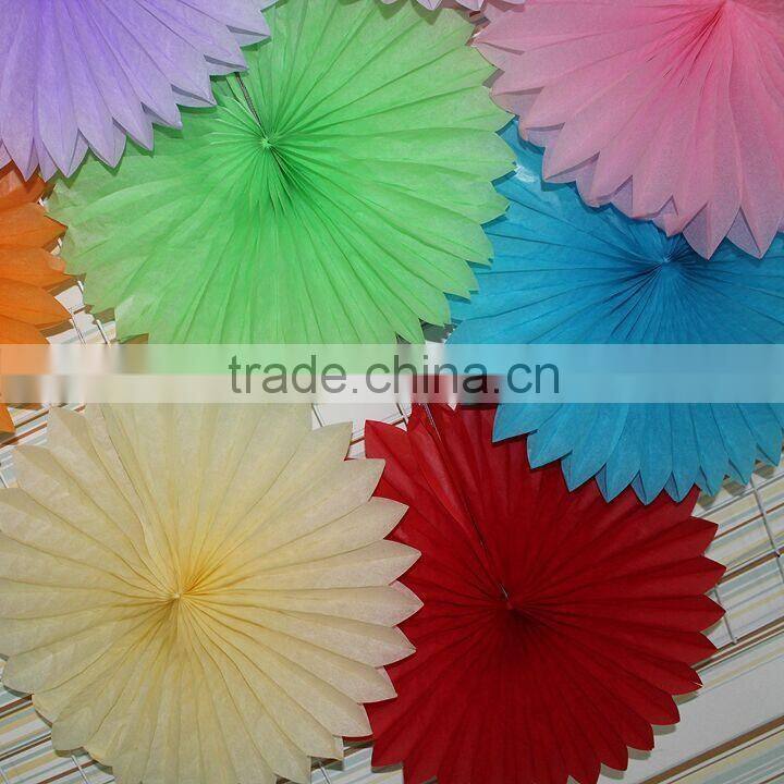 Fashion Colorful tissue paper fan for party wedding decorations