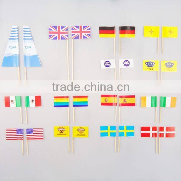 Mini toothpick paper flag