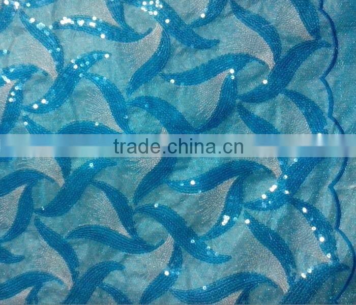 2015 fashionable sequin spangle embroidery fabrics