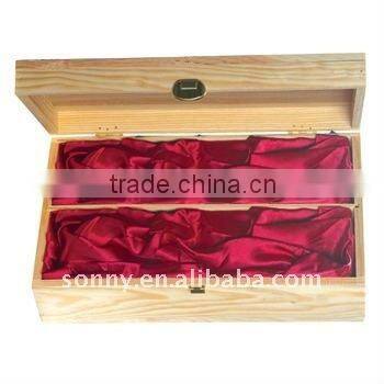 Pinewood Wine Box With Antique Brass Lock