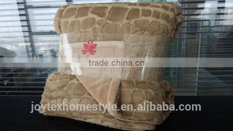2014 New Arrival Embossed Micromink & Coral Fleece Blanket/Thick Double Layer Fleece Blanket/Warm Blankets For Winter