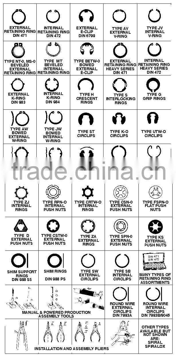 China manufacturer Q434 65Mn flat wire bore circlips