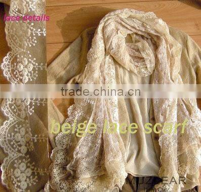 hot sale the most popular long wave lace scarf