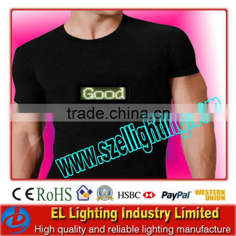 the new wireless inverter el t-shirt/ 100% cotton el t-shirt/sewed in el t-shirt/1year warranty