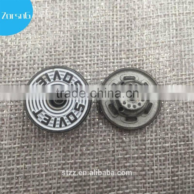 Special concave surface metal button snaps for leather with logo